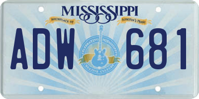 MS license plate ADW681