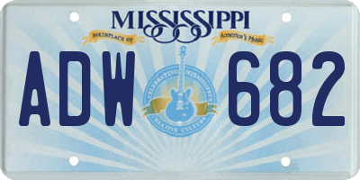 MS license plate ADW682