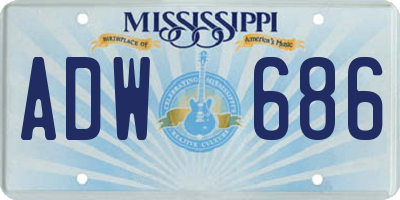 MS license plate ADW686