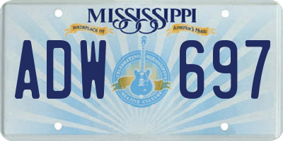MS license plate ADW697