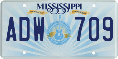 MS license plate ADW709