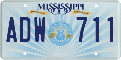 MS license plate ADW711