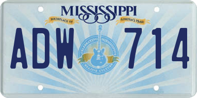 MS license plate ADW714