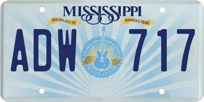 MS license plate ADW717
