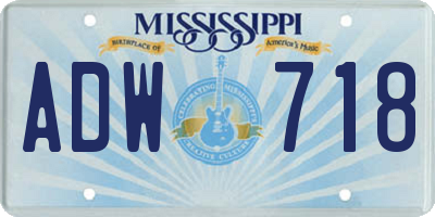 MS license plate ADW718
