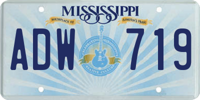 MS license plate ADW719