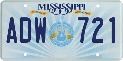 MS license plate ADW721