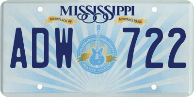 MS license plate ADW722