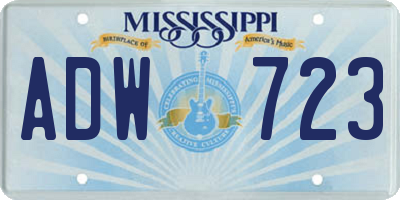 MS license plate ADW723