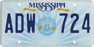 MS license plate ADW724