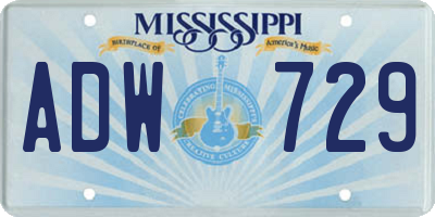 MS license plate ADW729