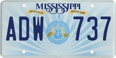 MS license plate ADW737