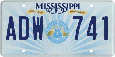 MS license plate ADW741