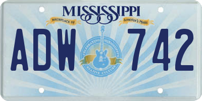 MS license plate ADW742