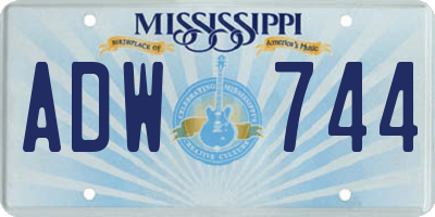 MS license plate ADW744