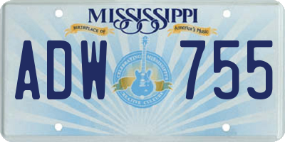 MS license plate ADW755