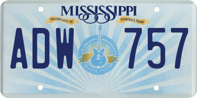 MS license plate ADW757