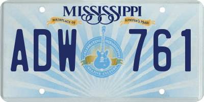 MS license plate ADW761