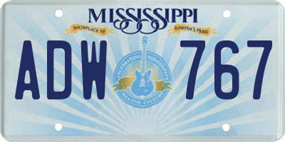 MS license plate ADW767
