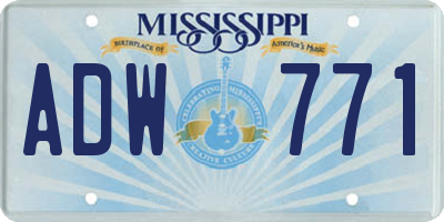MS license plate ADW771