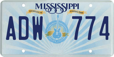 MS license plate ADW774