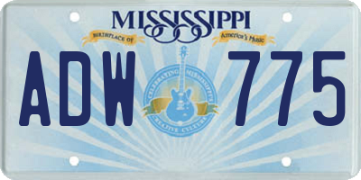 MS license plate ADW775