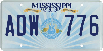 MS license plate ADW776
