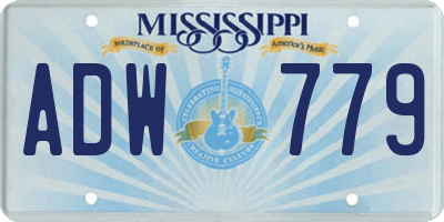 MS license plate ADW779