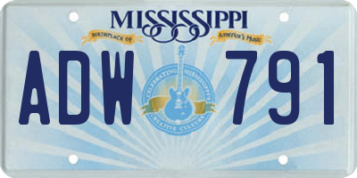 MS license plate ADW791