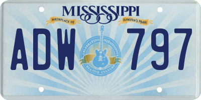 MS license plate ADW797