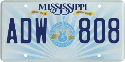 MS license plate ADW808