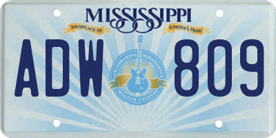 MS license plate ADW809