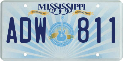 MS license plate ADW811