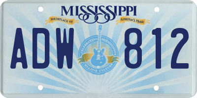 MS license plate ADW812