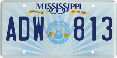 MS license plate ADW813