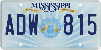 MS license plate ADW815