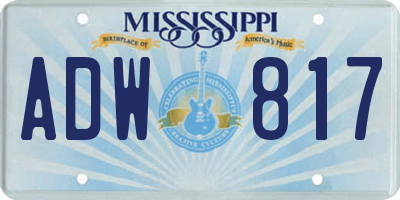 MS license plate ADW817