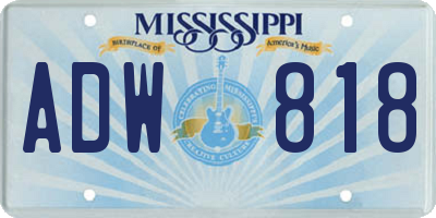 MS license plate ADW818