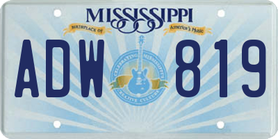 MS license plate ADW819