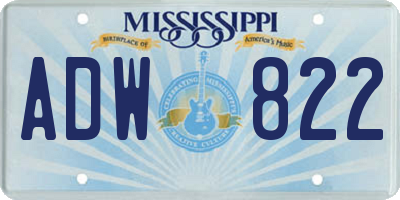 MS license plate ADW822
