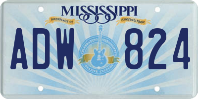 MS license plate ADW824