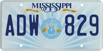 MS license plate ADW829