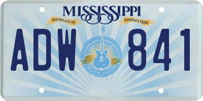 MS license plate ADW841