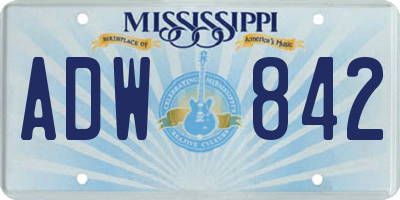 MS license plate ADW842