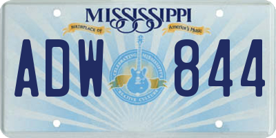 MS license plate ADW844