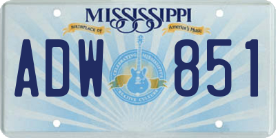 MS license plate ADW851