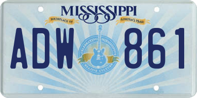 MS license plate ADW861