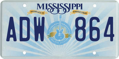 MS license plate ADW864