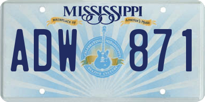 MS license plate ADW871
