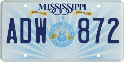 MS license plate ADW872